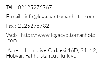 Legacy Ottoman iletiim bilgileri
